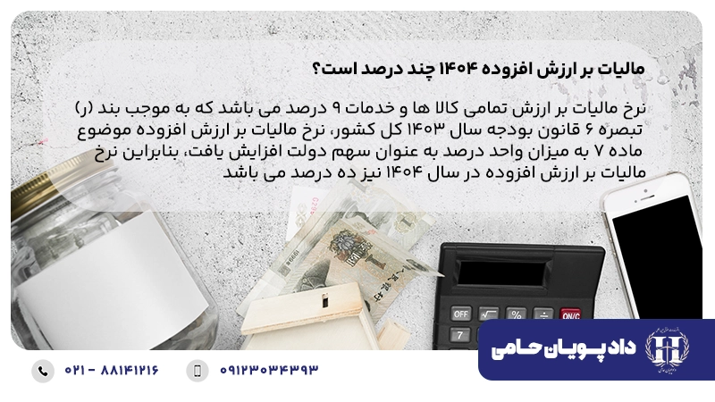 مالیات بر ارزش افزوده ۱۴۰۴ چند درصد است؟