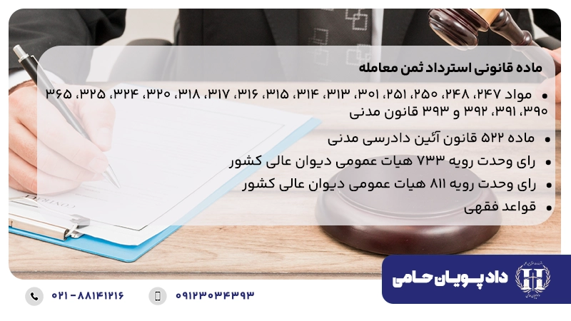 ماده قانونی استرداد ثمن معامله