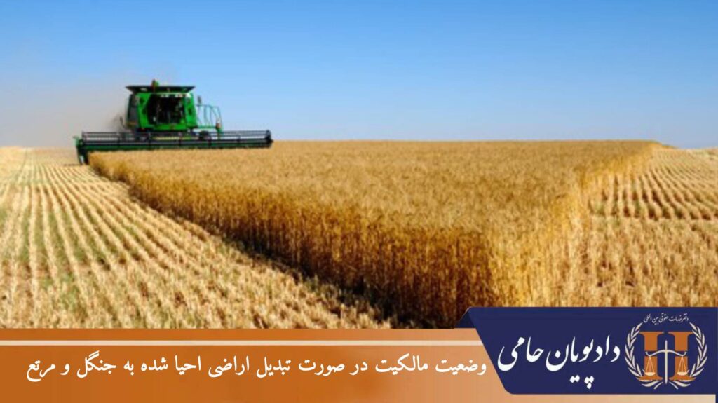 وضعیت مالکیت در صورت تبدیل اراضی احیا شده به جنگل و مرتع