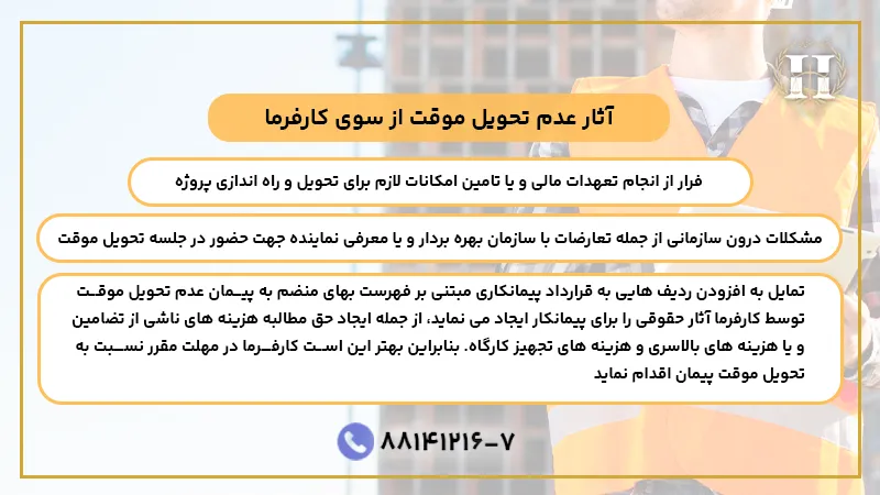 عدم تحویل موقت توسط کارفرما