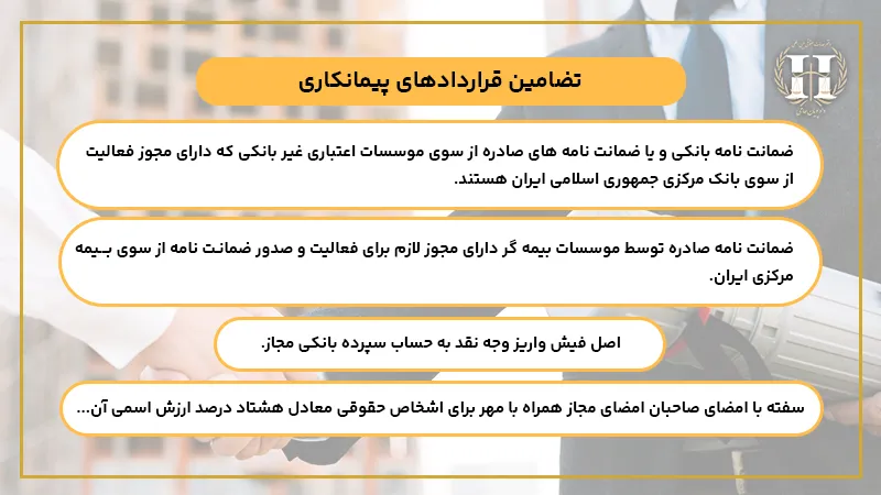 تضامین قراردادهای پیمانکاری
