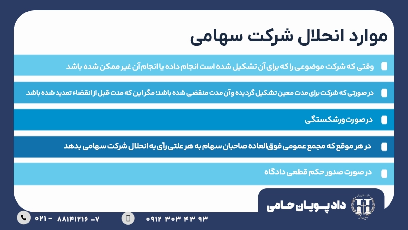 موارد انحلال شرکت سهامی