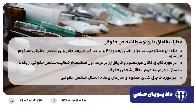 مجازات قاچاق دارو توسط اشخاص حقوقی