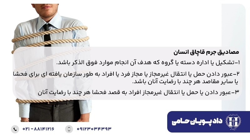 مصادیق جرم قاچاق انسان