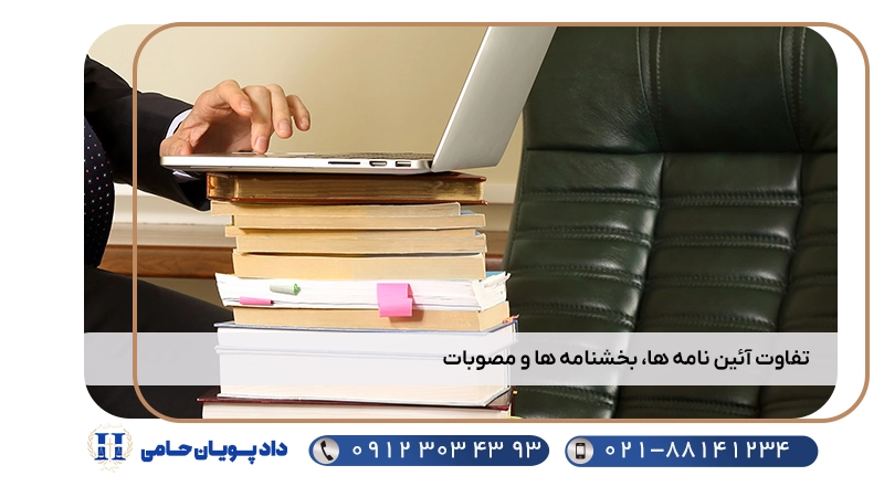 تفاوت آئین نامه ها، بخشنامه ها و مصوبات