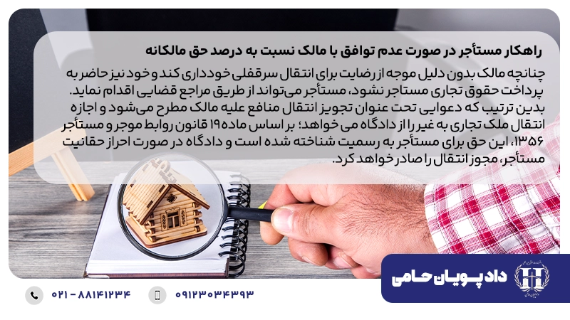 راهکار مستأجر در صورت عدم توافق با مالک نسبت به درصد حق مالکانه