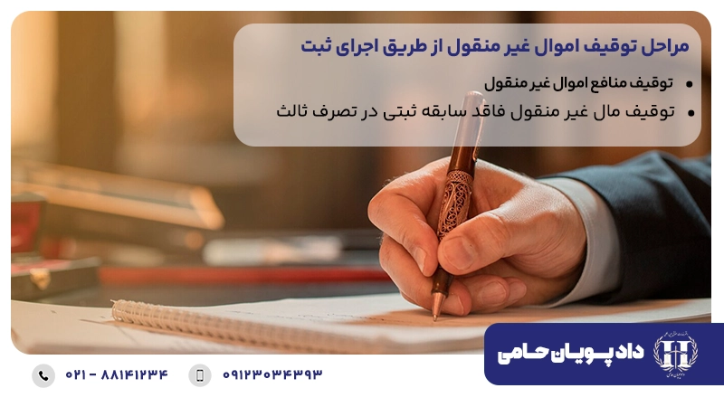 مراحل توقیف اموال غیر منقول از طریق اجرای ثبت