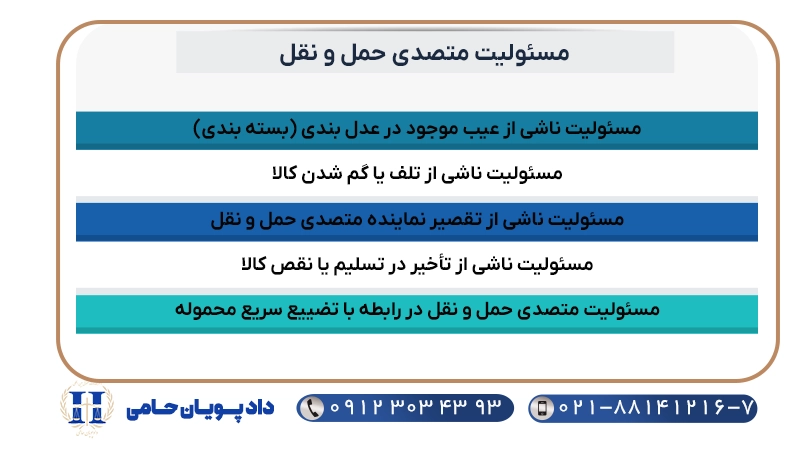 مسئولیت متصدی حمل و نقل