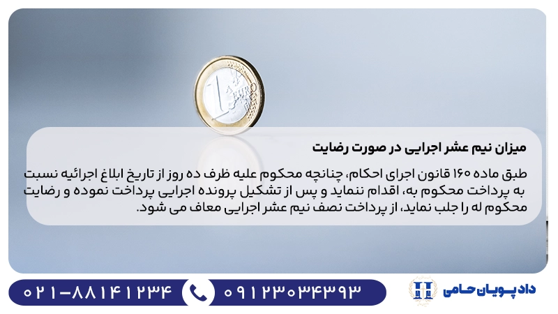 میزان نیم عشر اجرایی در صورت رضایت