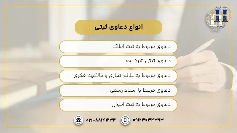 انواع دعاوی ثبتی