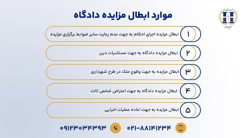 موارد ابطال مزایده دادگاه